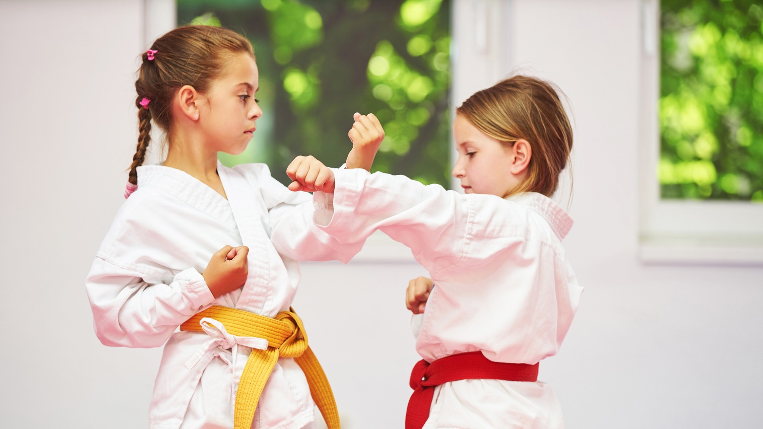 Foto lezione di karate con bambini