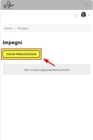 Clicca sul bottone "Nuova prenotazione" della web app prenotazioni